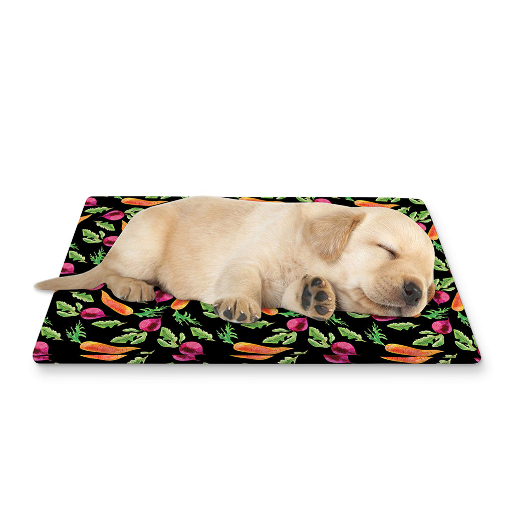Watercolor Carrot And Radish Print Pet Cooling Mat Cover