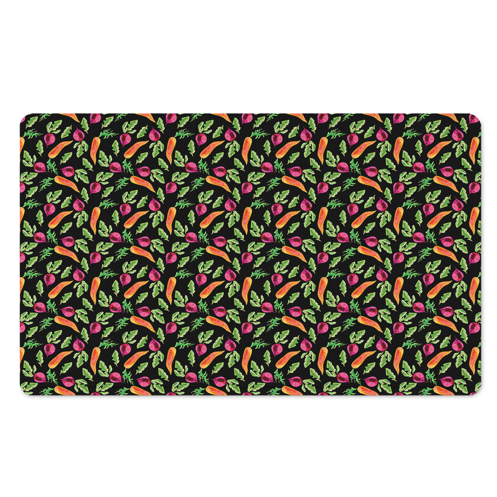 Watercolor Carrot And Radish Print Polyester Doormat