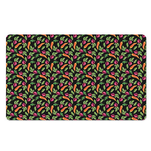 Watercolor Carrot And Radish Print Polyester Doormat