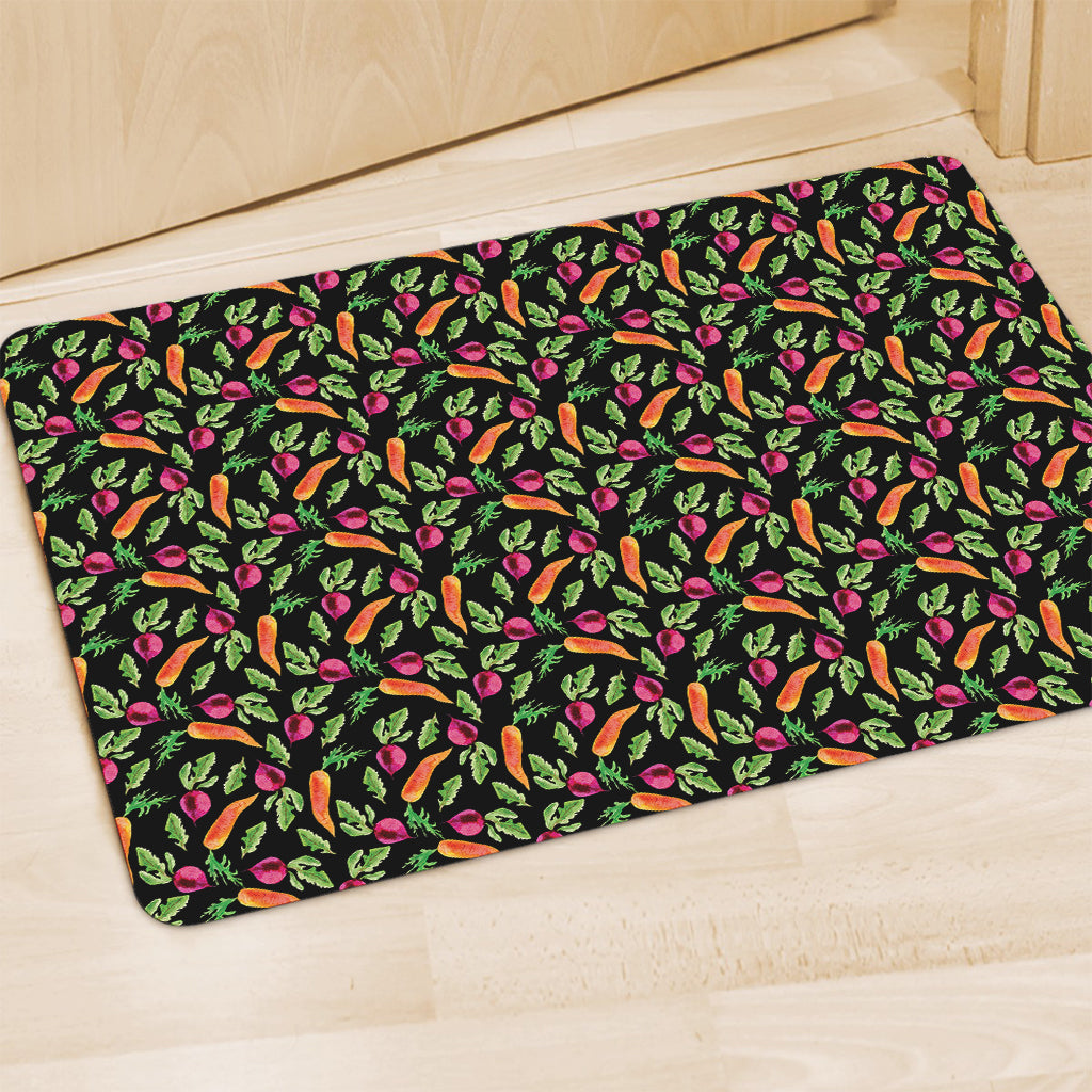 Watercolor Carrot And Radish Print Polyester Doormat