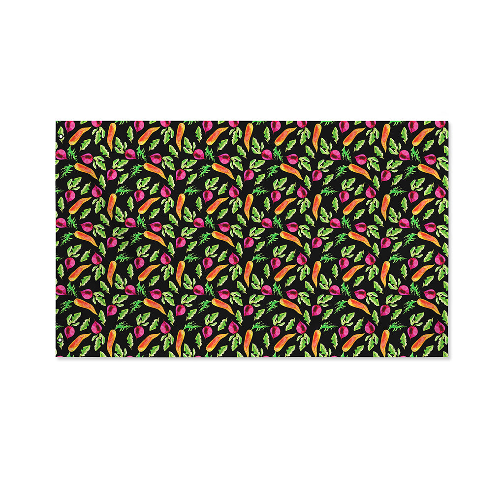 Watercolor Carrot And Radish Print Polyester Flag