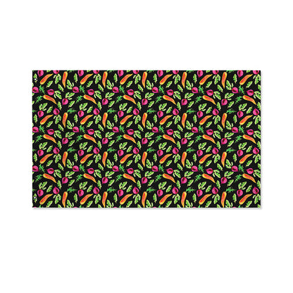 Watercolor Carrot And Radish Print Polyester Flag