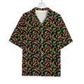 Watercolor Carrot And Radish Print Rayon Hawaiian Shirt
