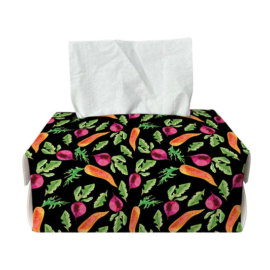 Watercolor Carrot And Radish Print Rectangle Tissue Box Cover