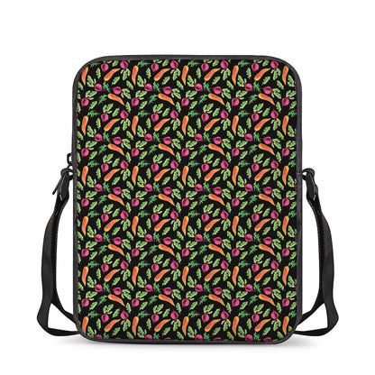 Watercolor Carrot And Radish Print Rectangular Crossbody Bag