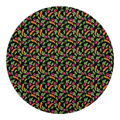 Watercolor Carrot And Radish Print Round Blanket