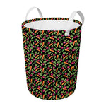 Watercolor Carrot And Radish Print Round Laundry Basket