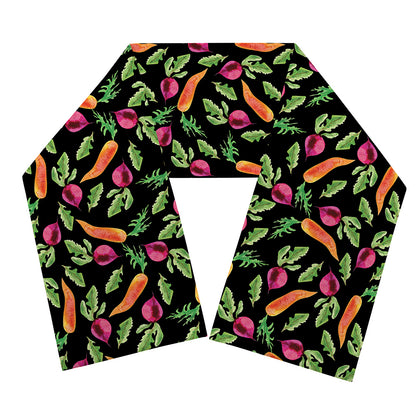 Watercolor Carrot And Radish Print Scarf