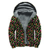 Watercolor Carrot And Radish Print Sherpa Lined Zip Up Hoodie