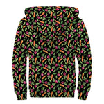 Watercolor Carrot And Radish Print Sherpa Lined Zip Up Hoodie