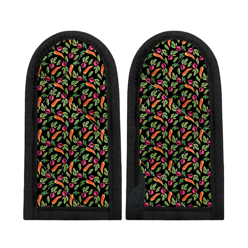 Watercolor Carrot And Radish Print Skillet Handle Cover