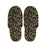 Watercolor Carrot And Radish Print Slippers