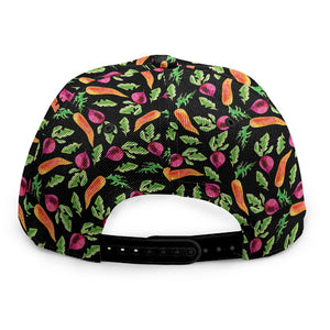 Watercolor Carrot And Radish Print Snapback Cap