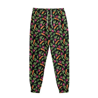 Watercolor Carrot And Radish Print Sweatpants