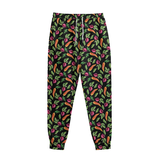 Watercolor Carrot And Radish Print Sweatpants