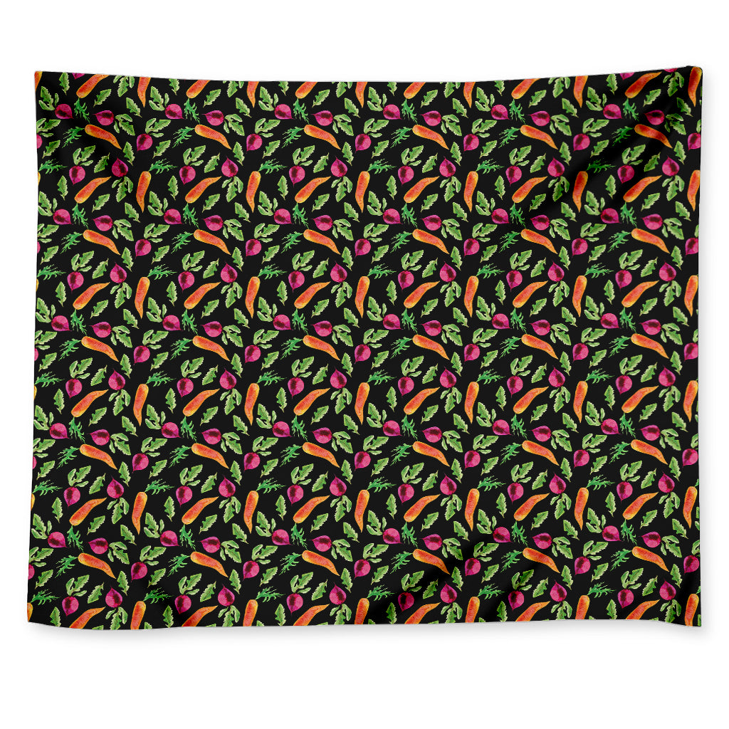 Watercolor Carrot And Radish Print Tapestry