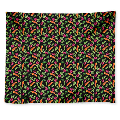 Watercolor Carrot And Radish Print Tapestry