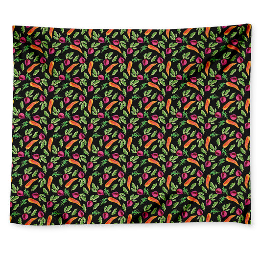 Watercolor Carrot And Radish Print Tapestry