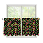 Watercolor Carrot And Radish Print Tier Curtains