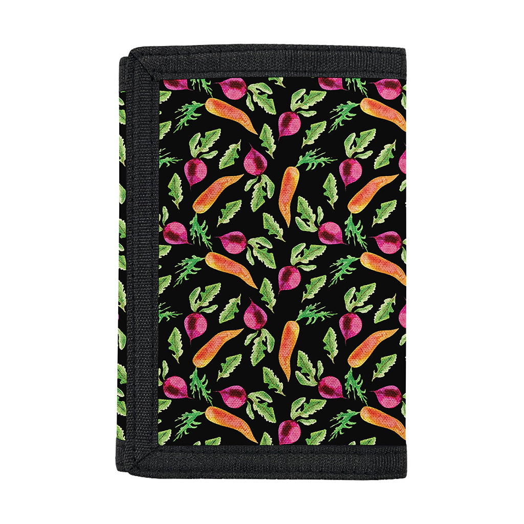Watercolor Carrot And Radish Print Trifold Wallet