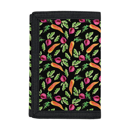 Watercolor Carrot And Radish Print Trifold Wallet