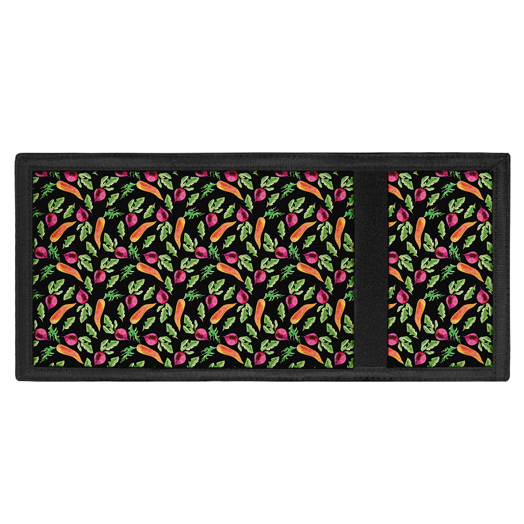 Watercolor Carrot And Radish Print Trifold Wallet