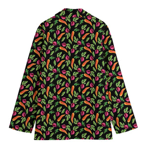 Watercolor Carrot And Radish Print Women's Blazer