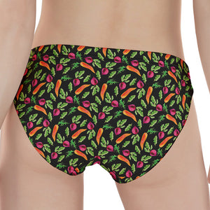 Watercolor Carrot And Radish Print Women's Panties