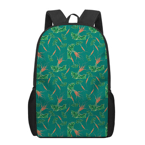 Watercolor Carrot Pattern Print 17 Inch Backpack