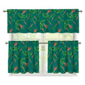 Watercolor Carrot Pattern Print 3 Piece Kitchen Curtains
