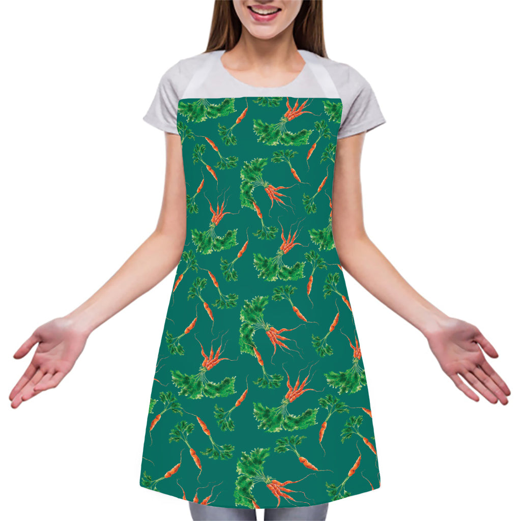 Watercolor Carrot Pattern Print Adjustable Apron