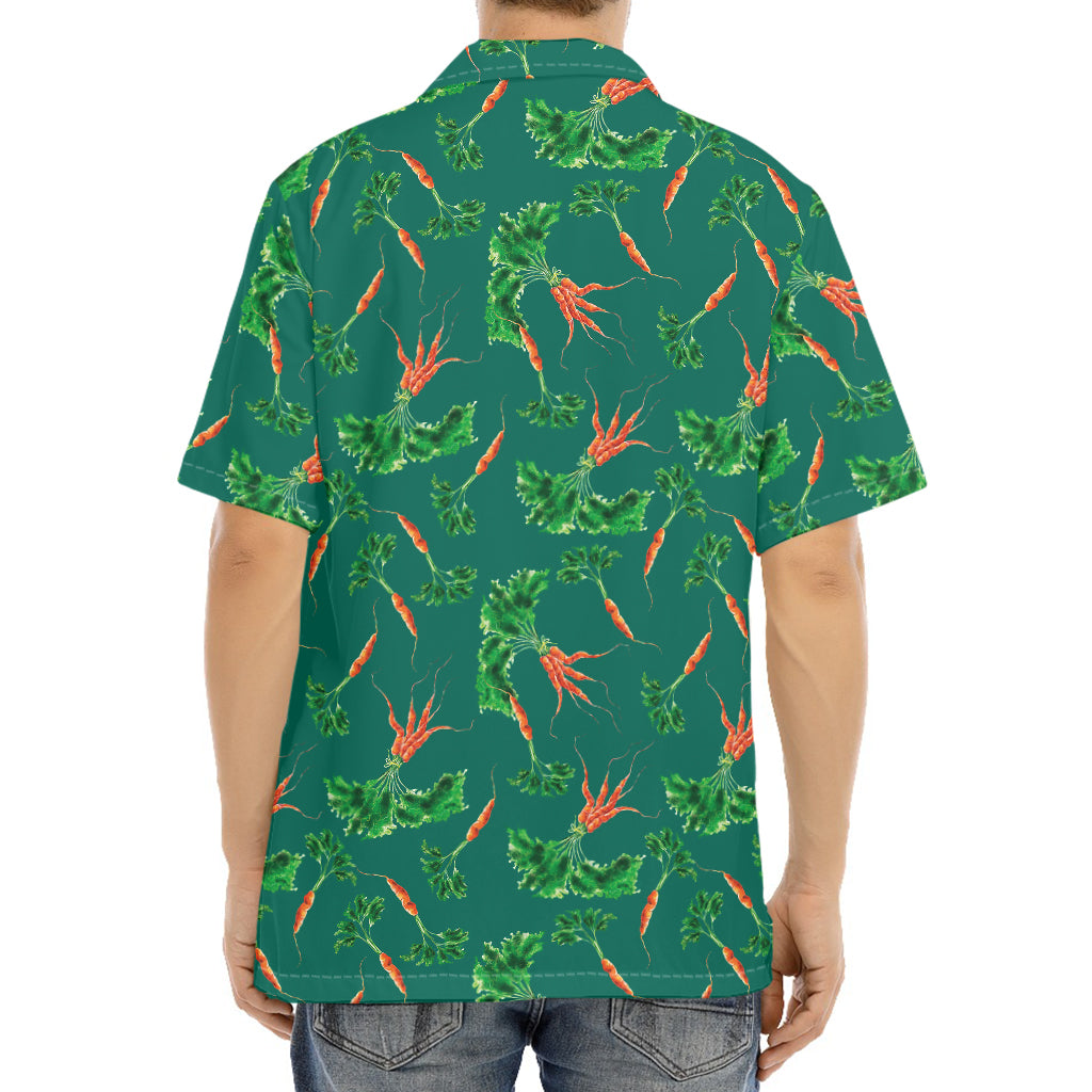 Watercolor Carrot Pattern Print Aloha Shirt