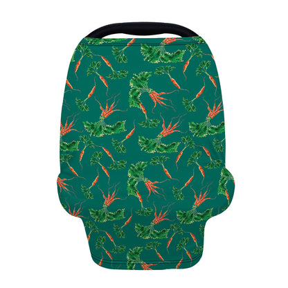 Watercolor Carrot Pattern Print Baby Seat Cover