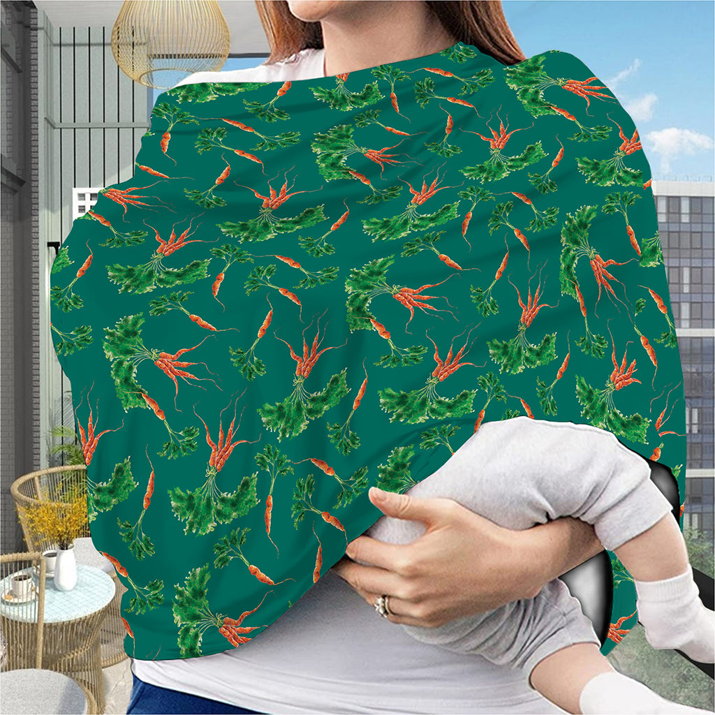Watercolor Carrot Pattern Print Baby Seat Cover