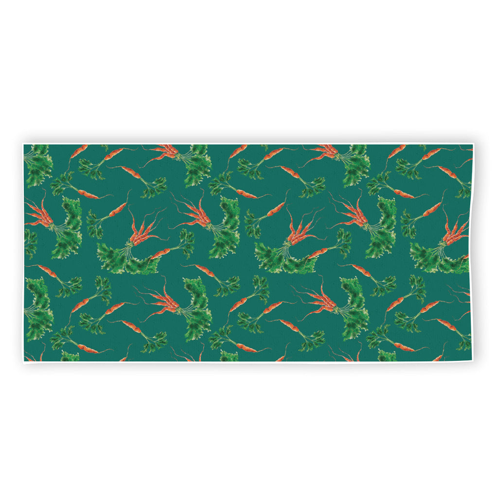 Watercolor Carrot Pattern Print Beach Towel