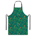 Watercolor Carrot Pattern Print Bib Apron With Pocket