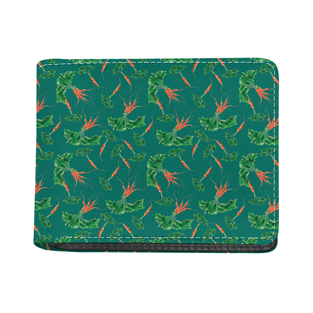 Watercolor Carrot Pattern Print Bifold Wallet