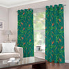 Watercolor Carrot Pattern Print Blackout Grommet Curtains