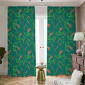 Watercolor Carrot Pattern Print Dimout Pencil Pleat Curtains
