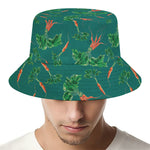 Watercolor Carrot Pattern Print Bucket Hat