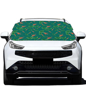 Watercolor Carrot Pattern Print Car Windshield Snow Cover