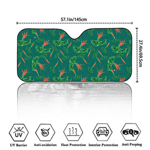 Watercolor Carrot Pattern Print Car Windshield Sun Shade