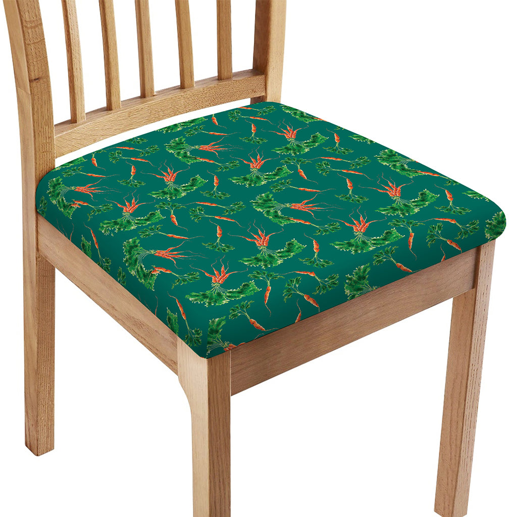 Watercolor Carrot Pattern Print Chair Cushion Cover