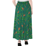Watercolor Carrot Pattern Print Chiffon Maxi Skirt