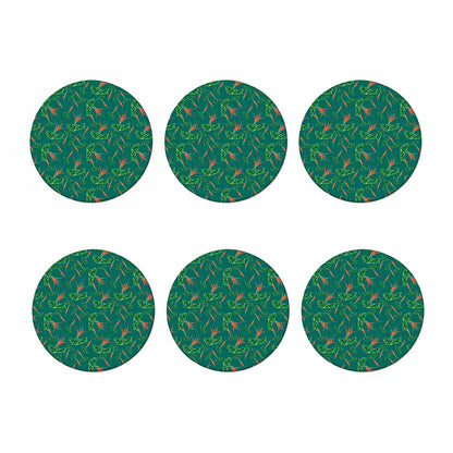 Watercolor Carrot Pattern Print Coaster Set