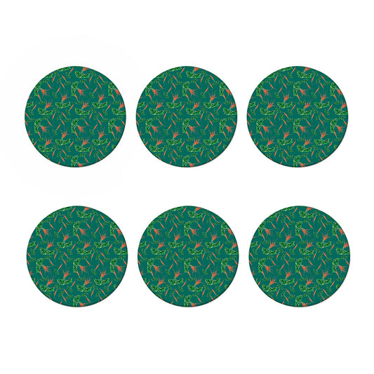 Watercolor Carrot Pattern Print Coaster Set