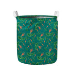 Watercolor Carrot Pattern Print Collapsible Laundry Basket