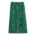 Watercolor Carrot Pattern Print Cotton Front Slit Maxi Skirt
