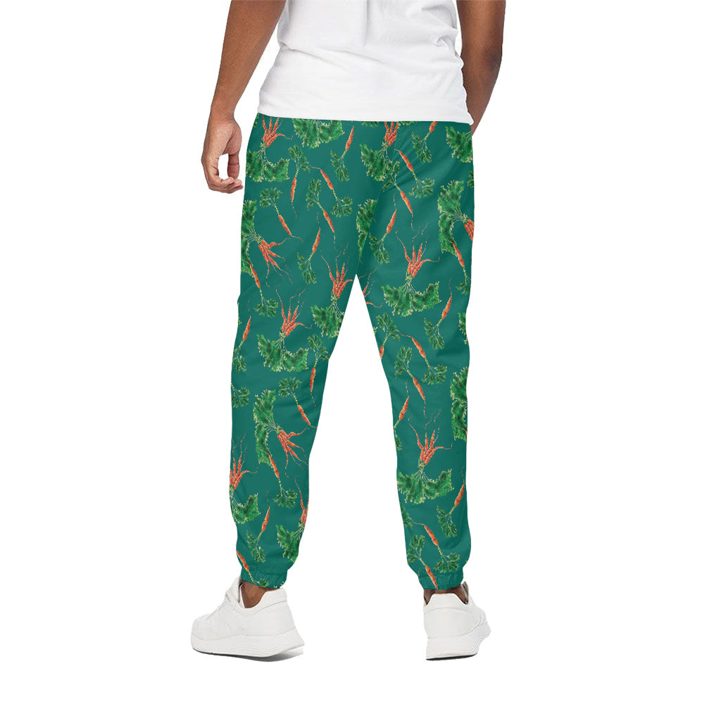 Watercolor Carrot Pattern Print Cotton Pants