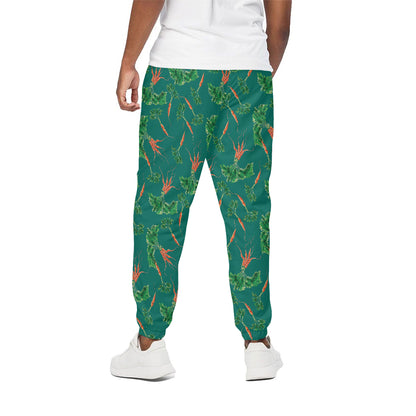 Watercolor Carrot Pattern Print Cotton Pants